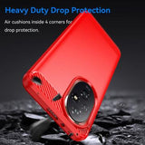 Honor 200 Pro Børstet TPU Cover - Karbonfiber - Rød