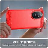 Honor 200 Pro Børstet TPU Cover - Karbonfiber - Rød