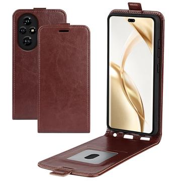 Honor 200 Pro Vertikal Flip Taske med Kortholder - Brun