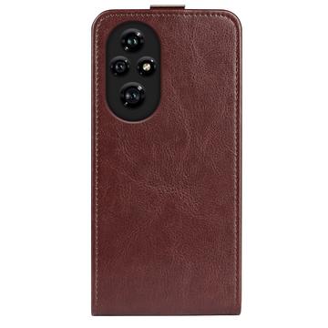 Honor 200 Pro Vertikal Flip Taske med Kortholder - Brun
