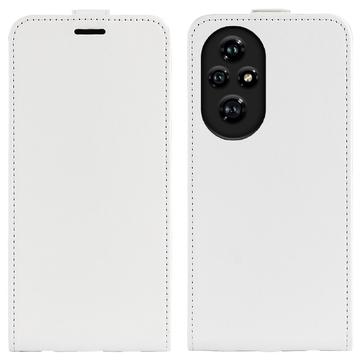 Honor 200 Pro Vertikal Flip Taske med Kortholder - Hvid