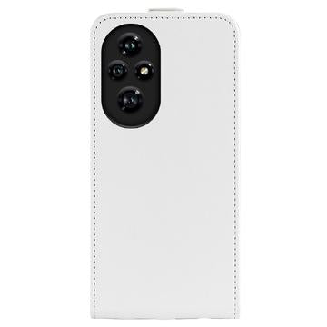Honor 200 Pro Vertikal Flip Taske med Kortholder - Hvid