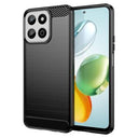 Honor 200 Smart/X7c 4G/5G Børstet TPU Cover - Karbonfiber - Sort