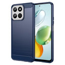 Honor 200 Smart/X7c 4G/5G Børstet TPU Cover - Karbonfiber - Blå