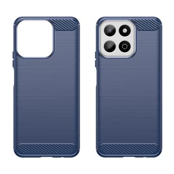 Honor 200 Smart/X7c 4G/5G Børstet TPU Cover - Karbonfiber - Blå