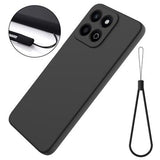 Honor 200 Smart/X7c 4G/5G Flydende silikone cover med håndrem - sort
