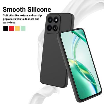 Honor 200 Smart/X7c 4G/5G Flydende silikone cover med håndrem - sort