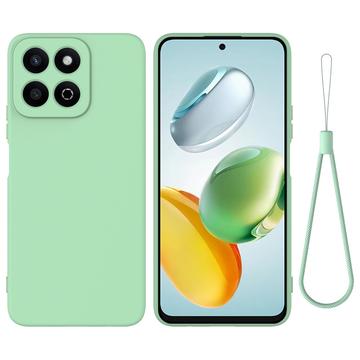 Honor 200 Smart/X7c 4G/5G Flydende silikone cover med håndrem - grøn