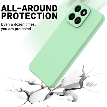 Honor 200 Smart/X7c 4G/5G Flydende silikone cover med håndrem - grøn