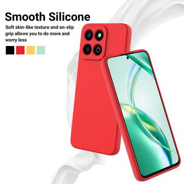 Honor 200 Smart/X7c 4G/5G Flydende silikone cover med håndrem - rød