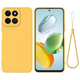 Honor 200 Smart/X7c 4G/5G Flydende silikone cover med håndrem - gul