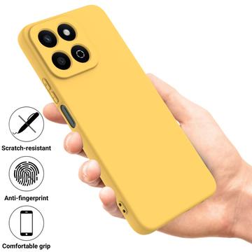 Honor 200 Smart/X7c 4G/5G Flydende silikone cover med håndrem - gul