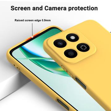 Honor 200 Smart/X7c 4G/5G Flydende silikone cover med håndrem - gul