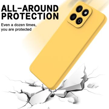 Honor 200 Smart/X7c 4G/5G Flydende silikone cover med håndrem - gul