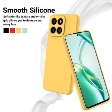 Honor 200 Smart/X7c 4G/5G Flydende silikone cover med håndrem - gul