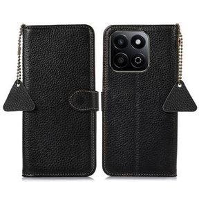 Honor 200 Smart/X7c 4G/5G Læderpung med RFID - Sort