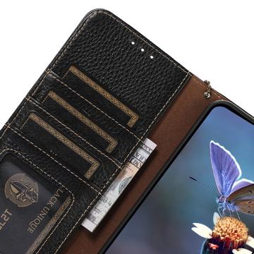 Honor 200 Smart/X7c 4G/5G Læderpung med RFID - Sort