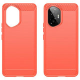 Honor 300 Børstet TPU Cover - Karbonfiber - Rød