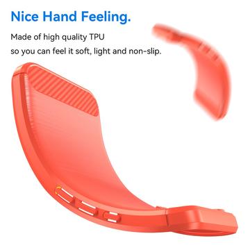 Honor 300 Børstet TPU Cover - Karbonfiber - Rød