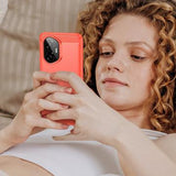 Honor 300 Børstet TPU Cover - Karbonfiber - Rød