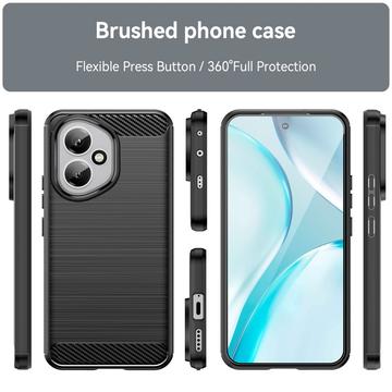 Honor 400 Børstet TPU Cover - Karbonfiber - Sort