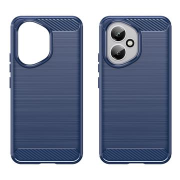 Honor 400 Børstet TPU Cover - Karbonfiber - blå