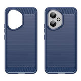 Honor 400 Børstet TPU Cover - Karbonfiber - blå
