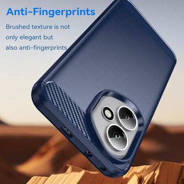 Honor 400 Børstet TPU Cover - Karbonfiber - blå