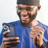 Honor 400 Børstet TPU Cover - Karbonfiber - blå