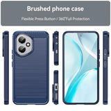 Honor 400 Børstet TPU Cover - Karbonfiber - blå