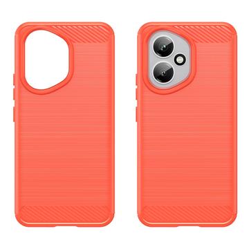 Honor 400 Børstet TPU Cover - Karbonfiber - rød