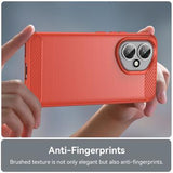 Honor 400 Børstet TPU Cover - Karbonfiber - rød