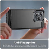 Honor 400 Lite/X70i Børstet TPU Cover - Karbonfiber - Sort