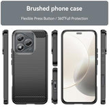 Honor 400 Lite/X70i Børstet TPU Cover - Karbonfiber - Sort