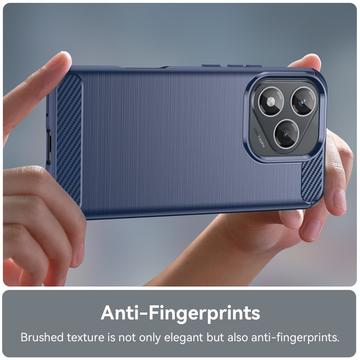 Honor 400 Lite/X70i Børstet TPU Cover - Karbonfiber - blå
