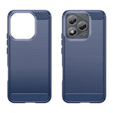 Honor 400 Lite/X70i Børstet TPU Cover - Karbonfiber - blå
