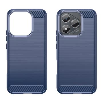 Honor 400 Lite/X70i Børstet TPU Cover - Karbonfiber - blå