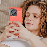 Honor 400 Lite/X70i Børstet TPU Cover - Karbonfiber - rød