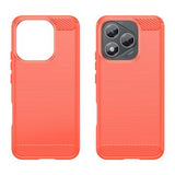 Honor 400 Lite/X70i Børstet TPU Cover - Karbonfiber - rød