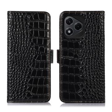 Honor 400 Lite Crocodile Series Læderpung med RFID - Sort