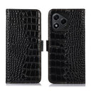 Honor 400 Lite Crocodile Series Læderpung med RFID - Sort