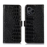 Honor 400 Lite Crocodile Series Læderpung med RFID - Sort
