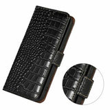 Honor 400 Lite Crocodile Series Læderpung med RFID - Sort