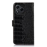 Honor 400 Lite Crocodile Series Læderpung med RFID - Sort