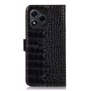 Honor 400 Lite Crocodile Series Læderpung med RFID - Sort