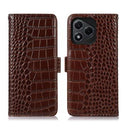 Honor 400 Lite Crocodile Series Læderpung med RFID - Brun