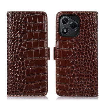 Honor 400 Lite Crocodile Series Læderpung med RFID - Brun
