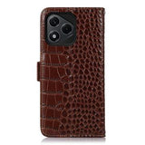 Honor 400 Lite Crocodile Series Læderpung med RFID - Brun