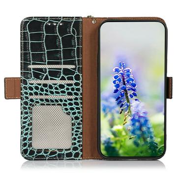 Honor 400 Lite Crocodile Series Læderpung med RFID - Grøn