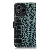 Honor 400 Lite Crocodile Series Læderpung med RFID - Grøn